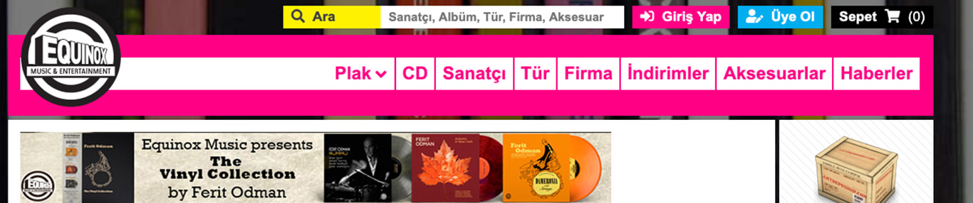 Equinox Music E-Ticaret Sitesi